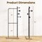 Metal Clothes Rack Freestanding 2 Rods Wooden Shelf and Hooks Natural/Black